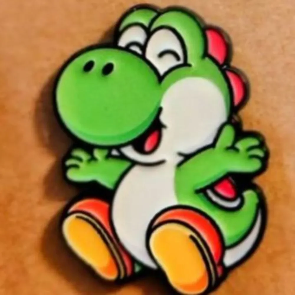 Yoshi Chibi Cute Sitting Dinosaur Enamel Pin - Classic Video Game Collectible